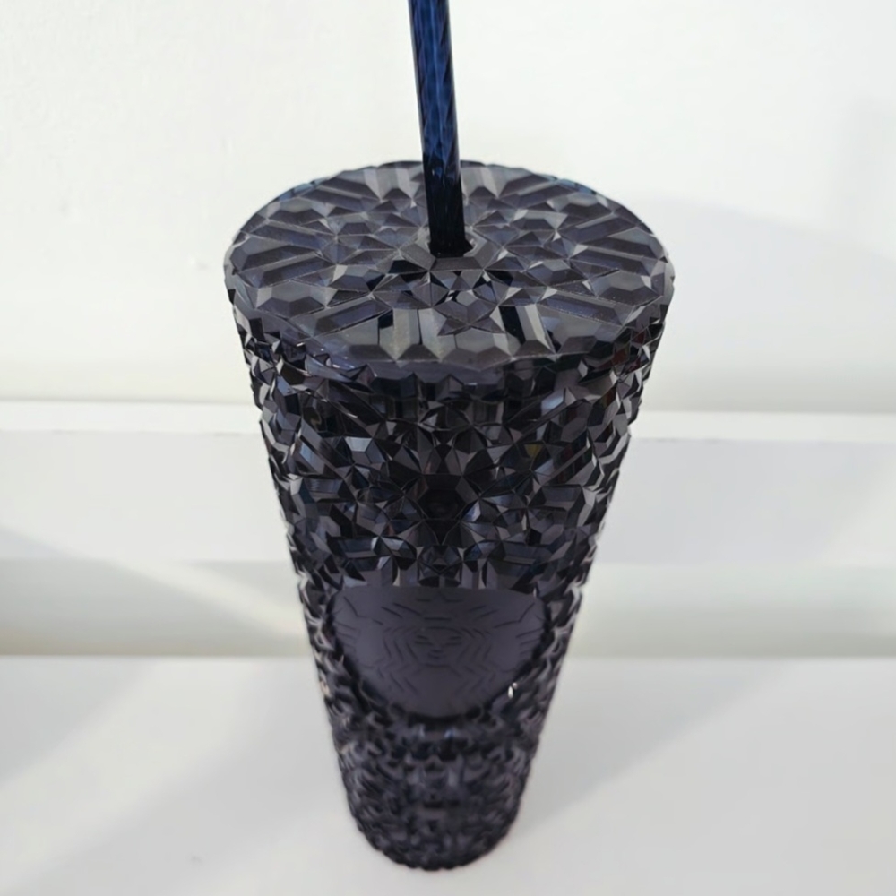Starbucks Dark Purple Textured Tumbler with Straw